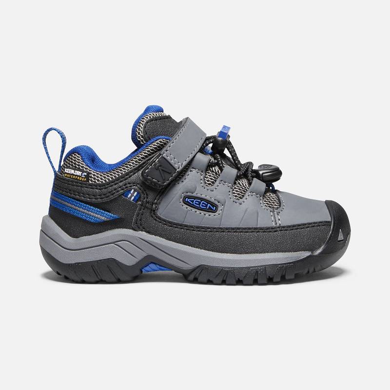 Keen Targhee Waterproof Schuhe Kinder DE-72065 Steel Grey/Baleine Blue - Keen Kinderschuhe Grau